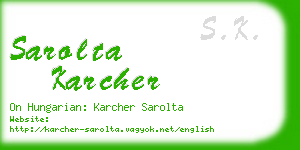 sarolta karcher business card